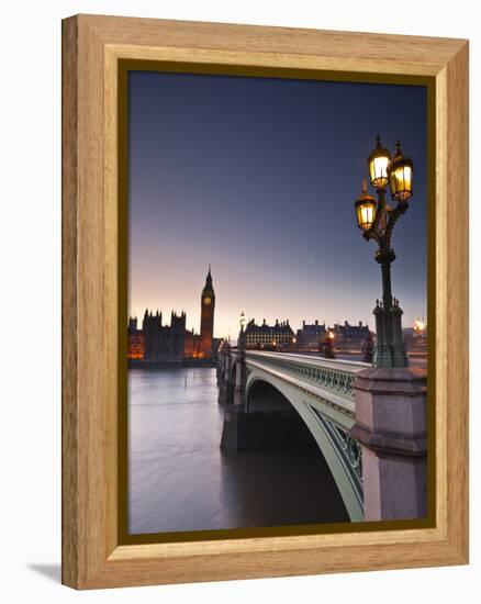 Looking across the River Thames Towards the Houses of Parliament and Westminster Bridge, London, En-Julian Elliott-Framed Premier Image Canvas