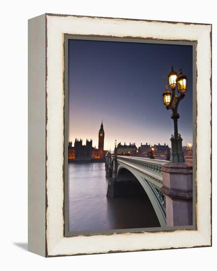 Looking across the River Thames Towards the Houses of Parliament and Westminster Bridge, London, En-Julian Elliott-Framed Premier Image Canvas