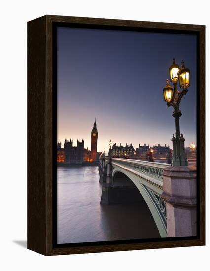 Looking across the River Thames Towards the Houses of Parliament and Westminster Bridge, London, En-Julian Elliott-Framed Premier Image Canvas