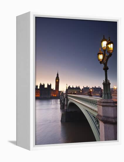 Looking across the River Thames Towards the Houses of Parliament and Westminster Bridge, London, En-Julian Elliott-Framed Premier Image Canvas