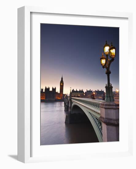 Looking across the River Thames Towards the Houses of Parliament and Westminster Bridge, London, En-Julian Elliott-Framed Premium Photographic Print