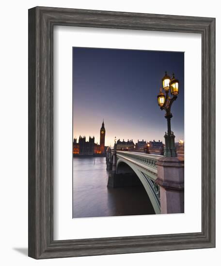 Looking across the River Thames Towards the Houses of Parliament and Westminster Bridge, London, En-Julian Elliott-Framed Photographic Print