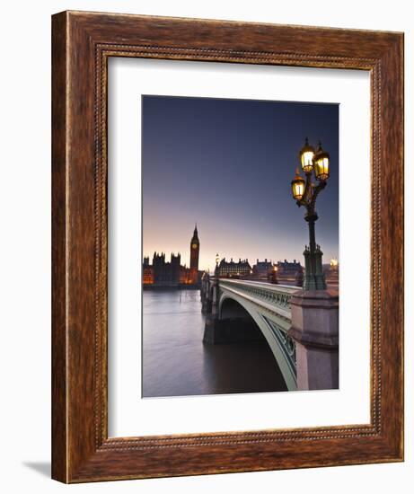 Looking across the River Thames Towards the Houses of Parliament and Westminster Bridge, London, En-Julian Elliott-Framed Photographic Print