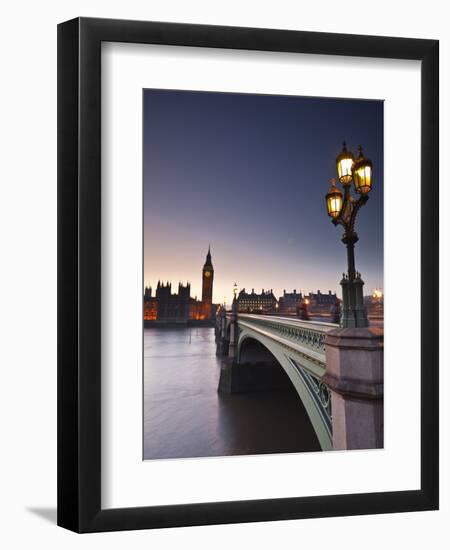 Looking across the River Thames Towards the Houses of Parliament and Westminster Bridge, London, En-Julian Elliott-Framed Photographic Print