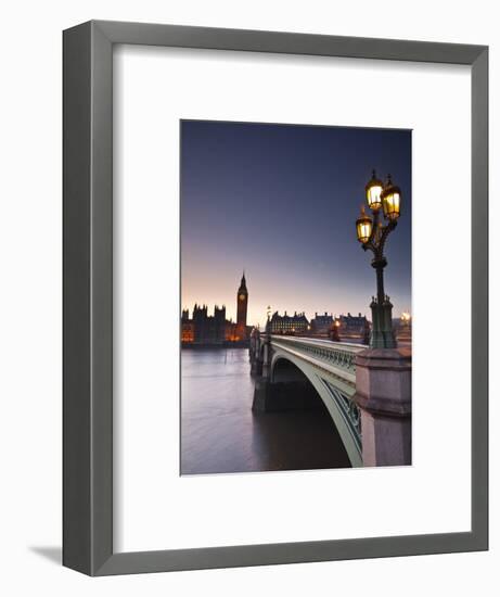 Looking across the River Thames Towards the Houses of Parliament and Westminster Bridge, London, En-Julian Elliott-Framed Photographic Print