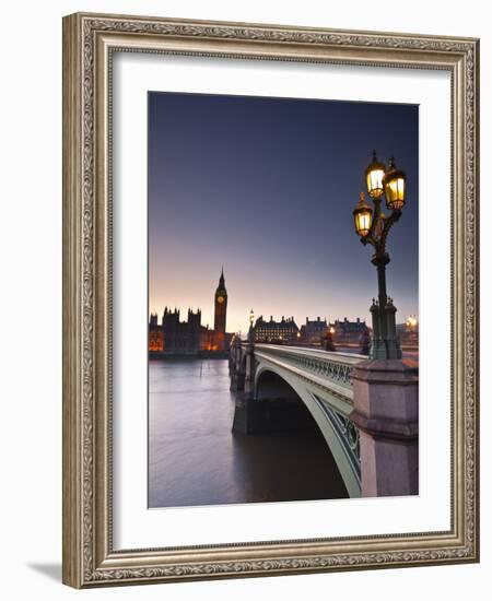 Looking across the River Thames Towards the Houses of Parliament and Westminster Bridge, London, En-Julian Elliott-Framed Photographic Print