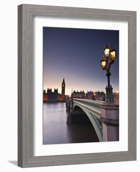 Looking across the River Thames Towards the Houses of Parliament and Westminster Bridge, London, En-Julian Elliott-Framed Photographic Print