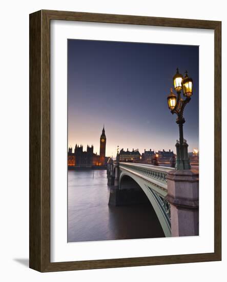 Looking across the River Thames Towards the Houses of Parliament and Westminster Bridge, London, En-Julian Elliott-Framed Photographic Print