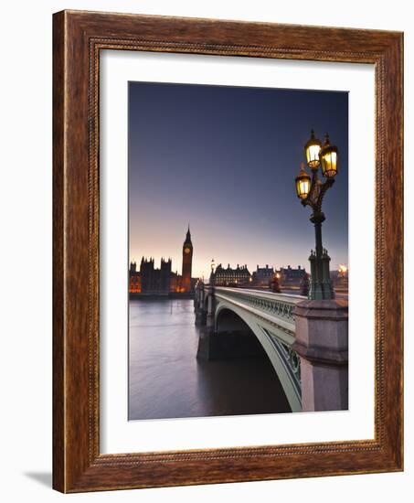 Looking across the River Thames Towards the Houses of Parliament and Westminster Bridge, London, En-Julian Elliott-Framed Photographic Print