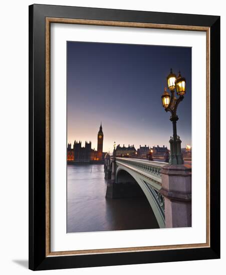 Looking across the River Thames Towards the Houses of Parliament and Westminster Bridge, London, En-Julian Elliott-Framed Photographic Print