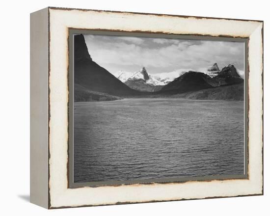 Looking Across Toward Snow-Capped Mts Lake In Fgnd "St. Mary's Lake Glacier NP" Montana. 1933-1942-Ansel Adams-Framed Stretched Canvas