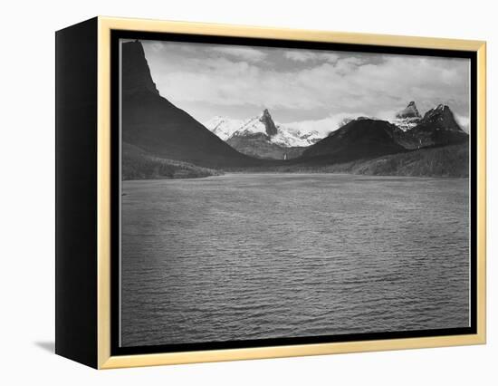 Looking Across Toward Snow-Capped Mts Lake In Fgnd "St. Mary's Lake Glacier NP" Montana. 1933-1942-Ansel Adams-Framed Stretched Canvas