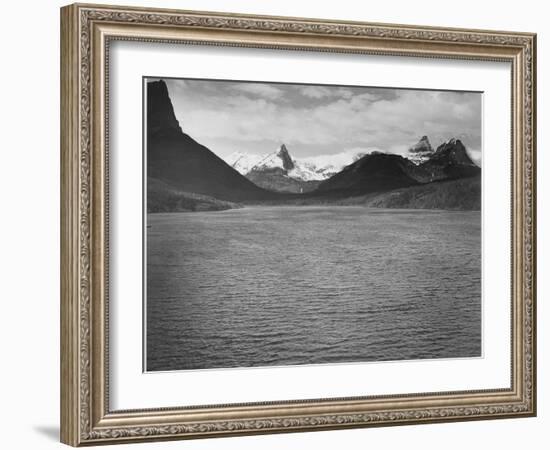 Looking Across Toward Snow-Capped Mts Lake In Fgnd "St. Mary's Lake Glacier NP" Montana. 1933-1942-Ansel Adams-Framed Art Print