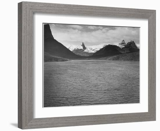 Looking Across Toward Snow-Capped Mts Lake In Fgnd "St. Mary's Lake Glacier NP" Montana. 1933-1942-Ansel Adams-Framed Art Print