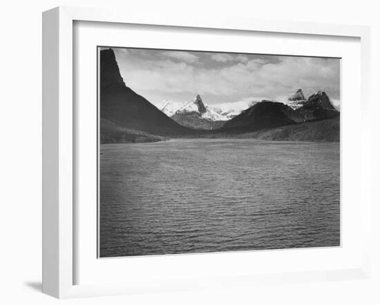 Looking Across Toward Snow-Capped Mts Lake In Fgnd "St. Mary's Lake Glacier NP" Montana. 1933-1942-Ansel Adams-Framed Art Print