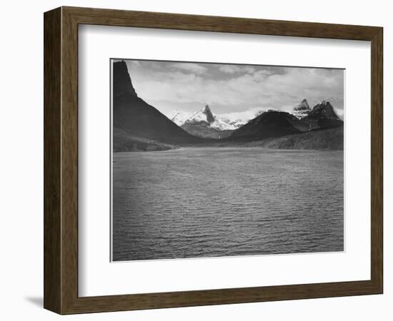 Looking Across Toward Snow-Capped Mts Lake In Fgnd "St. Mary's Lake Glacier NP" Montana. 1933-1942-Ansel Adams-Framed Art Print