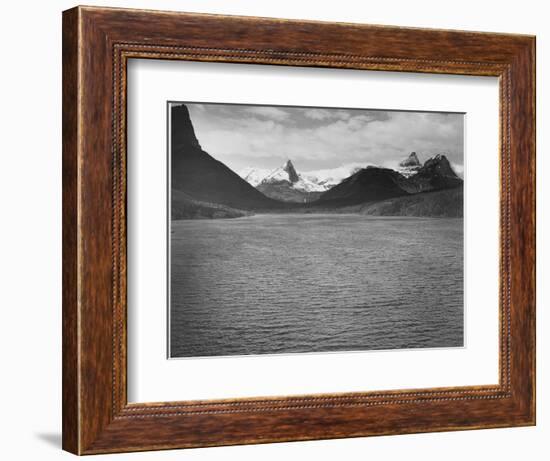 Looking Across Toward Snow-Capped Mts Lake In Fgnd "St. Mary's Lake Glacier NP" Montana. 1933-1942-Ansel Adams-Framed Art Print