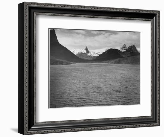 Looking Across Toward Snow-Capped Mts Lake In Fgnd "St. Mary's Lake Glacier NP" Montana. 1933-1942-Ansel Adams-Framed Art Print