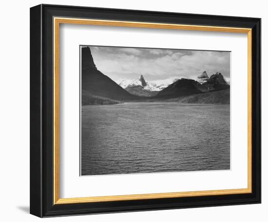 Looking Across Toward Snow-Capped Mts Lake In Fgnd "St. Mary's Lake Glacier NP" Montana. 1933-1942-Ansel Adams-Framed Art Print