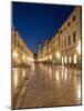 Looking Along Stradrun at Dusk, Old Town, Dubrovnik, Croatia, Europe-Martin Child-Mounted Photographic Print