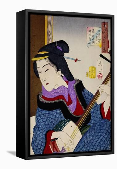 Looking as if She Is Enjoying Herself: The Appearance of a Teacher During the Kaei Period-Taiso Yoshitoshi-Framed Premier Image Canvas