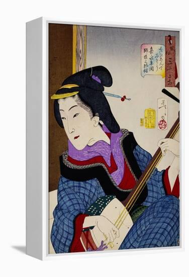 Looking as if She Is Enjoying Herself: The Appearance of a Teacher During the Kaei Period-Taiso Yoshitoshi-Framed Premier Image Canvas