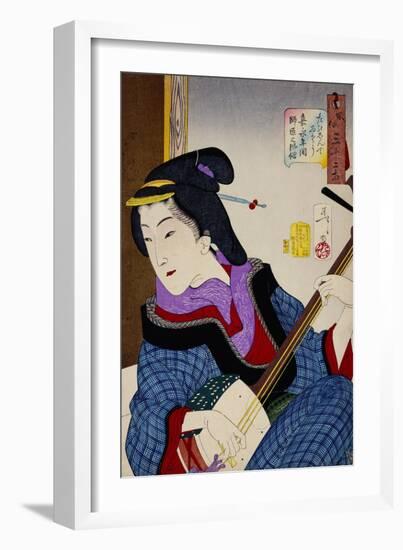 Looking as if She Is Enjoying Herself: The Appearance of a Teacher During the Kaei Period-Taiso Yoshitoshi-Framed Giclee Print