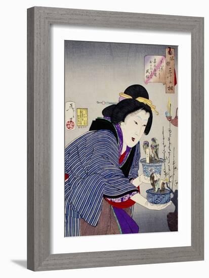 Looking as if She Wants to Change: The Appearance of a Proprietress of the Kaei Era-Taiso Yoshitoshi-Framed Giclee Print