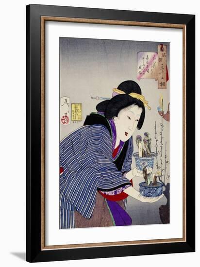 Looking as if She Wants to Change: The Appearance of a Proprietress of the Kaei Era-Taiso Yoshitoshi-Framed Giclee Print