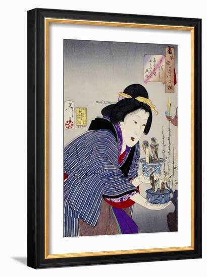 Looking as if She Wants to Change: The Appearance of a Proprietress of the Kaei Era-Taiso Yoshitoshi-Framed Giclee Print