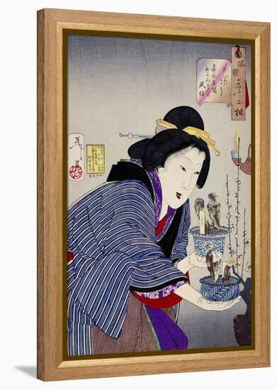 Looking as if She Wants to Change: The Appearance of a Proprietress of the Kaei Era-Taiso Yoshitoshi-Framed Premier Image Canvas