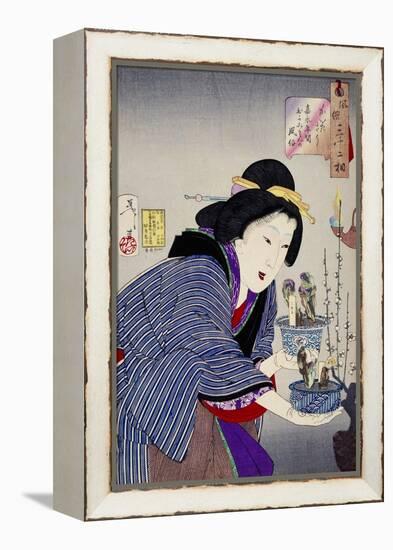 Looking as if She Wants to Change: The Appearance of a Proprietress of the Kaei Era-Taiso Yoshitoshi-Framed Premier Image Canvas