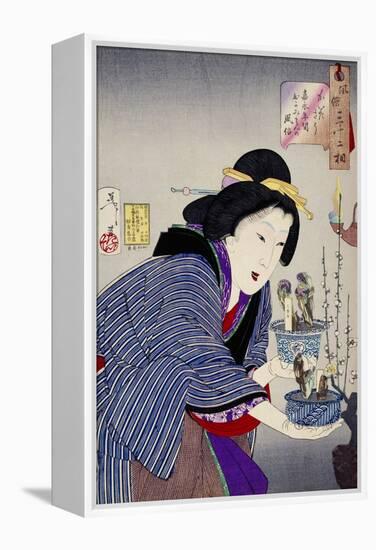 Looking as if She Wants to Change: The Appearance of a Proprietress of the Kaei Era-Taiso Yoshitoshi-Framed Premier Image Canvas