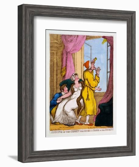 Looking at the Comet Till You Get a Criek in the Neck, 1811-Thomas Rowlandson-Framed Giclee Print