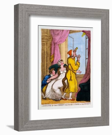 Looking at the Comet Till You Get a Criek in the Neck, 1811-Thomas Rowlandson-Framed Giclee Print