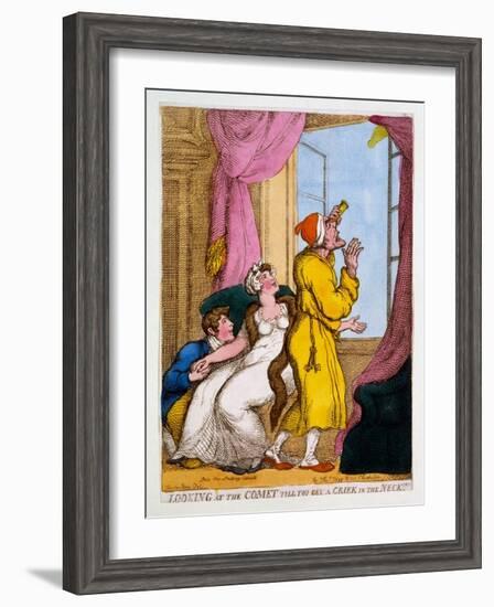 Looking at the Comet Till You Get a Criek in the Neck, 1811-Thomas Rowlandson-Framed Giclee Print