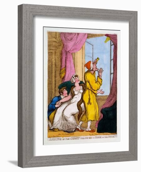 Looking at the Comet Till You Get a Criek in the Neck, 1811-Thomas Rowlandson-Framed Giclee Print