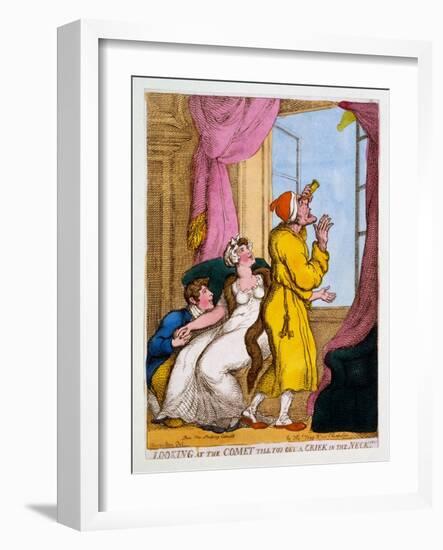 Looking at the Comet Till You Get a Criek in the Neck, 1811-Thomas Rowlandson-Framed Giclee Print