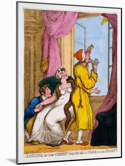 Looking at the Comet Till You Get a Criek in the Neck, 1811-Thomas Rowlandson-Mounted Giclee Print