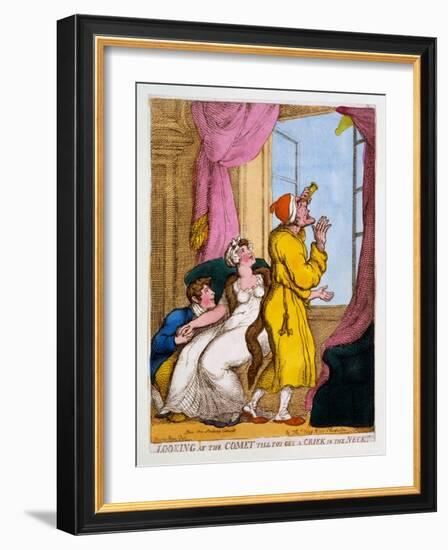 Looking at the Comet Till You Get a Criek in the Neck, 1811-Thomas Rowlandson-Framed Giclee Print