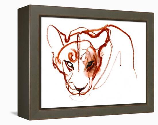 Looking at you looking at me, 2021, (mixed media on paper)-Mark Adlington-Framed Premier Image Canvas