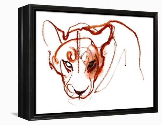 Looking at you looking at me, 2021, (mixed media on paper)-Mark Adlington-Framed Premier Image Canvas