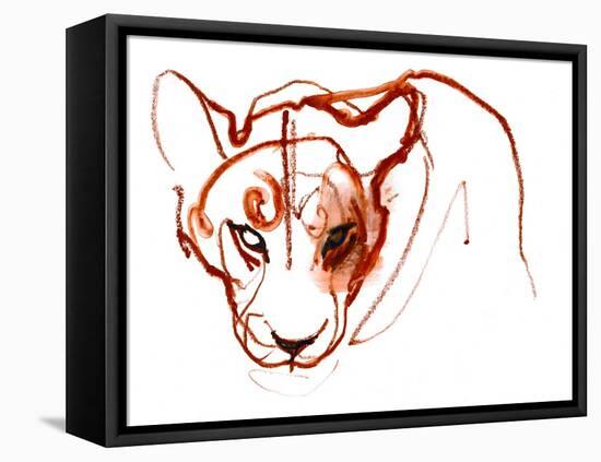 Looking at you looking at me, 2021, (mixed media on paper)-Mark Adlington-Framed Premier Image Canvas