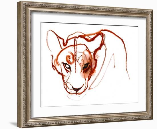 Looking at you looking at me, 2021, (mixed media on paper)-Mark Adlington-Framed Giclee Print