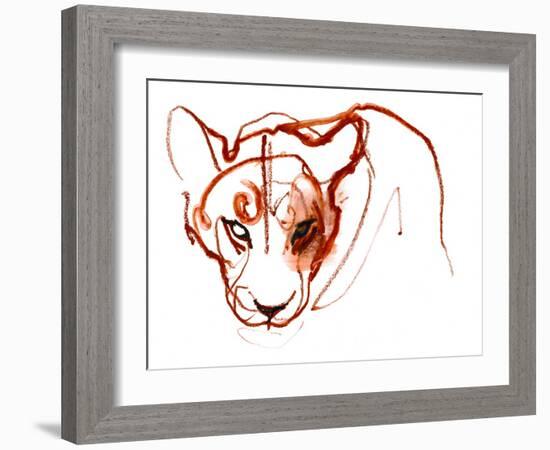 Looking at you looking at me, 2021, (mixed media on paper)-Mark Adlington-Framed Giclee Print