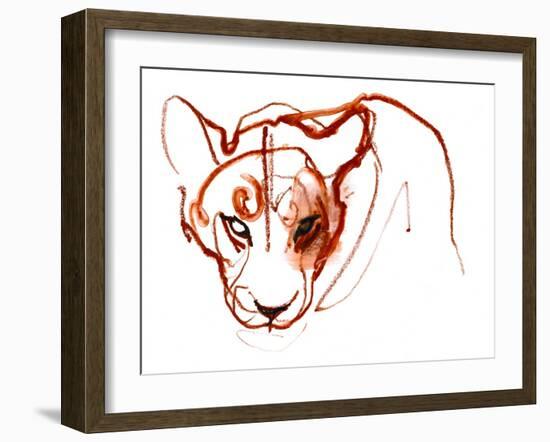 Looking at you looking at me, 2021, (mixed media on paper)-Mark Adlington-Framed Giclee Print