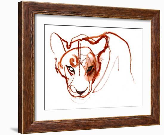 Looking at you looking at me, 2021, (mixed media on paper)-Mark Adlington-Framed Giclee Print