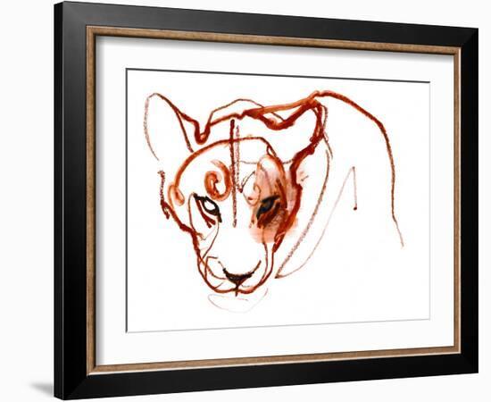 Looking at you looking at me, 2021, (mixed media on paper)-Mark Adlington-Framed Giclee Print