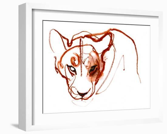 Looking at you looking at me, 2021, (mixed media on paper)-Mark Adlington-Framed Giclee Print