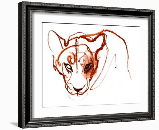 Looking at you looking at me, 2021, (mixed media on paper)-Mark Adlington-Framed Giclee Print